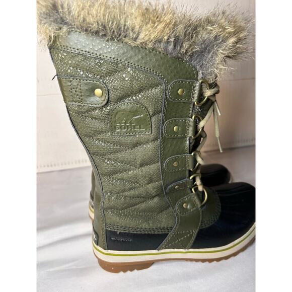 Sorel Tofino Il Boot Women’s Size 6.5 Peatmoss Green Black NWOT - Picture 1 of 10